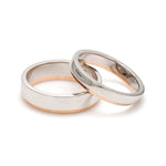 Load image into Gallery viewer, Platinum Love Bands with Rose Gold JL PT 925
