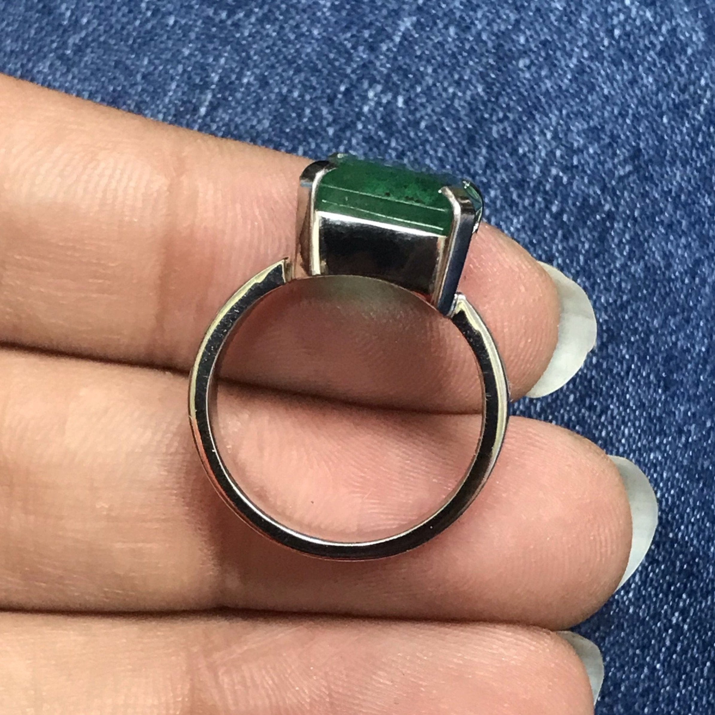 Customised Platinum Ring with Emerald