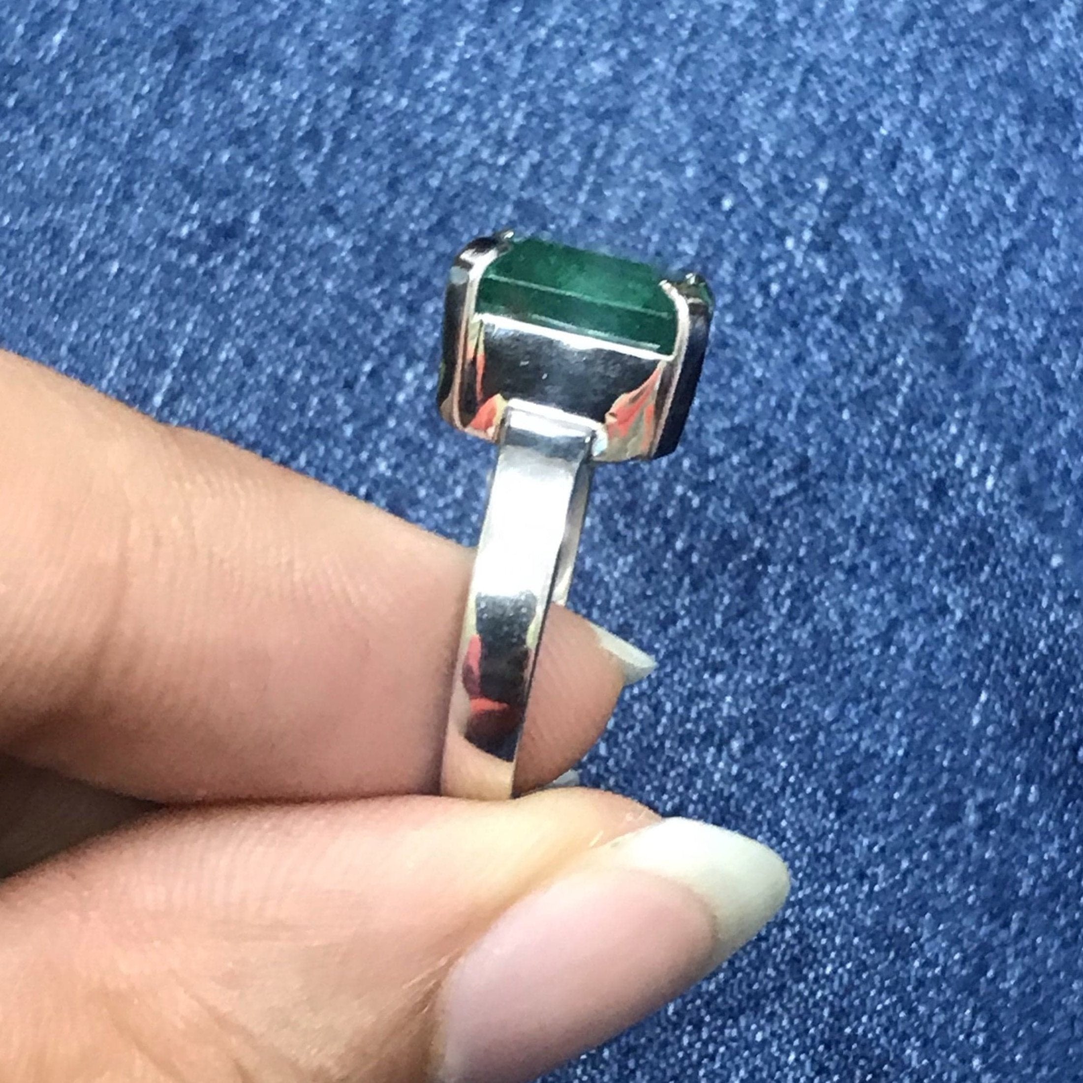Customised Platinum Ring with Emerald