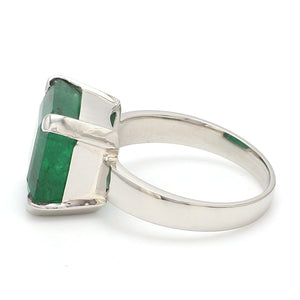 Customised Platinum Ring with Emerald