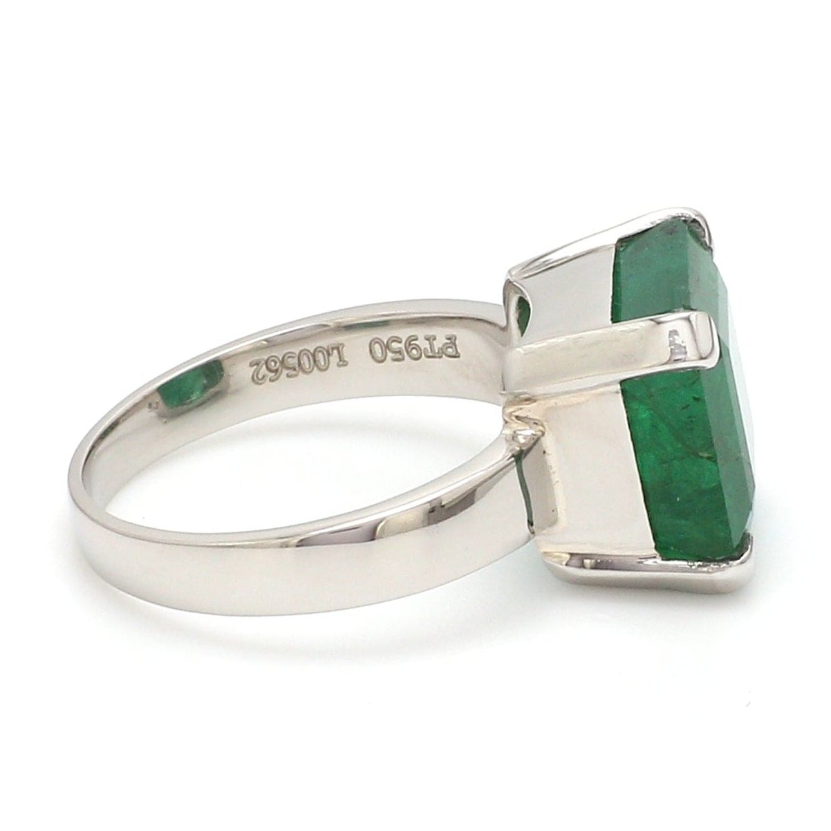 Customised Platinum Ring with Emerald