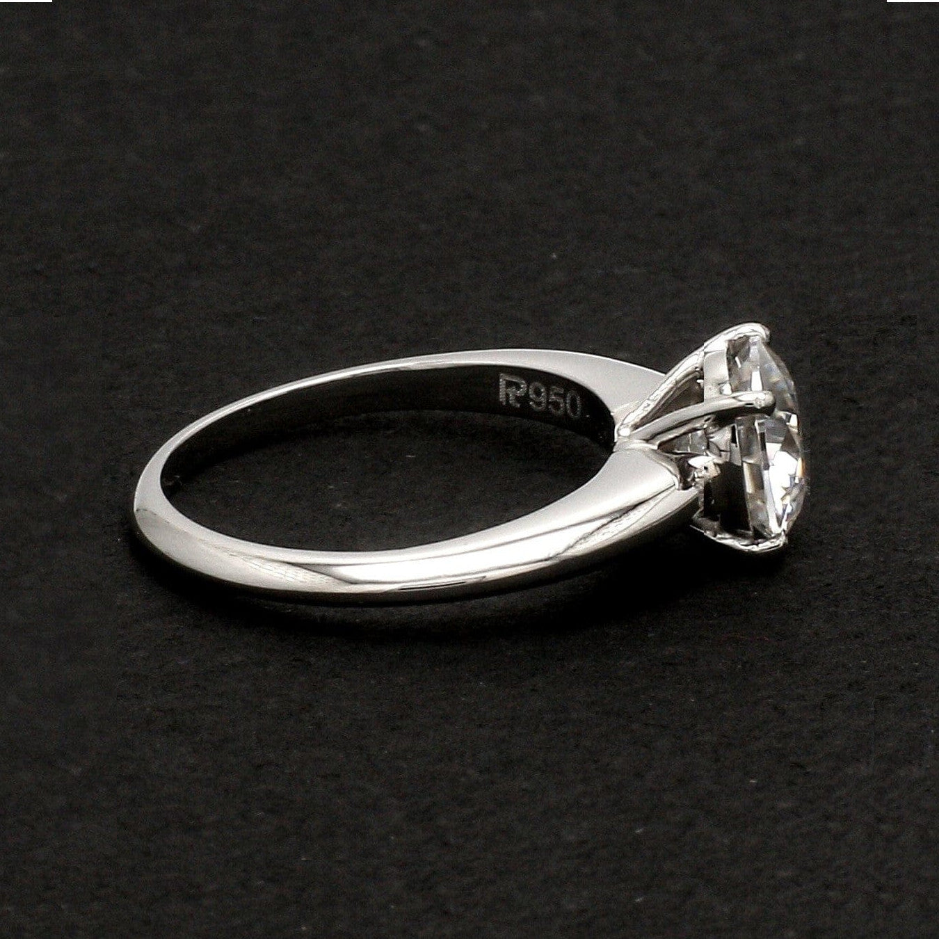 Platinum Ring with Moissanite JL PT 1270