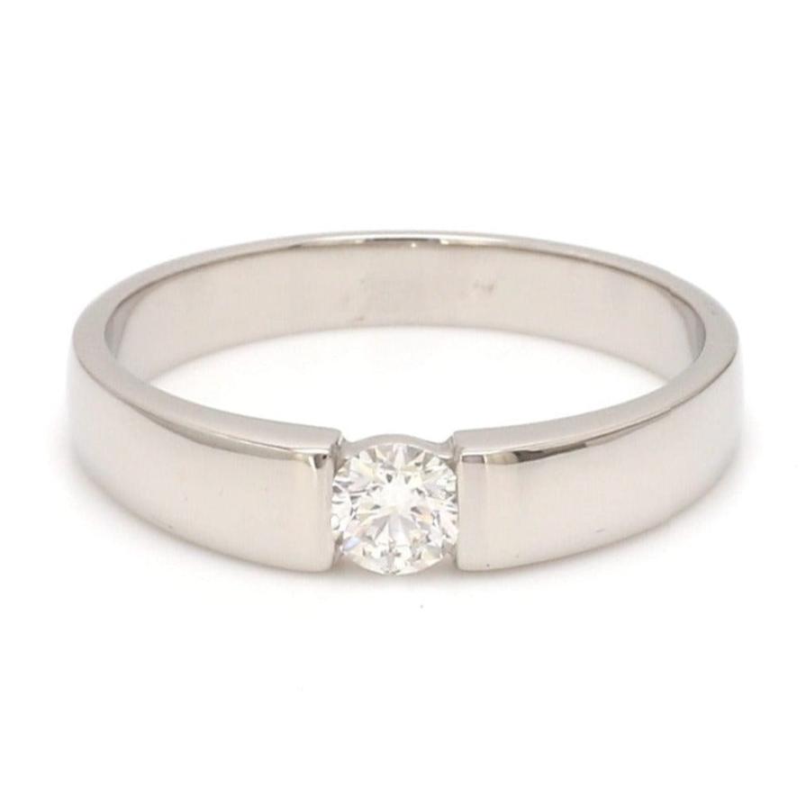 Customised Platinum Solitaire Band with 0.30 cts. Solitaire for Men JL PT 1148