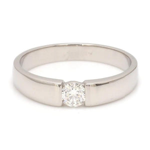 Customised Platinum Solitaire Band with 0.30 cts. Solitaire for Men JL PT 1148