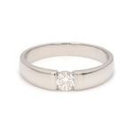 Load image into Gallery viewer, Customised Platinum Solitaire Band with 0.30 cts. Solitaire for Men JL PT 1148
