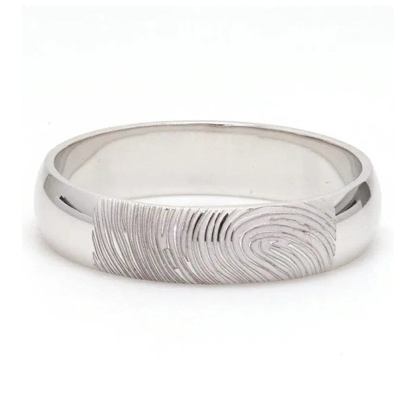 Customized Fingerprint Engraved Platinum Rings for Couples JL PT 270