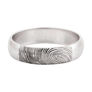 Customized Fingerprint Engraved Platinum Rings for Couples JL PT 270