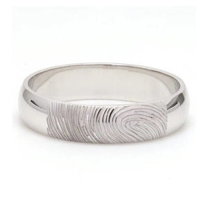 Customized Fingerprint Engraved Platinum Rings for Couples JL PT 270