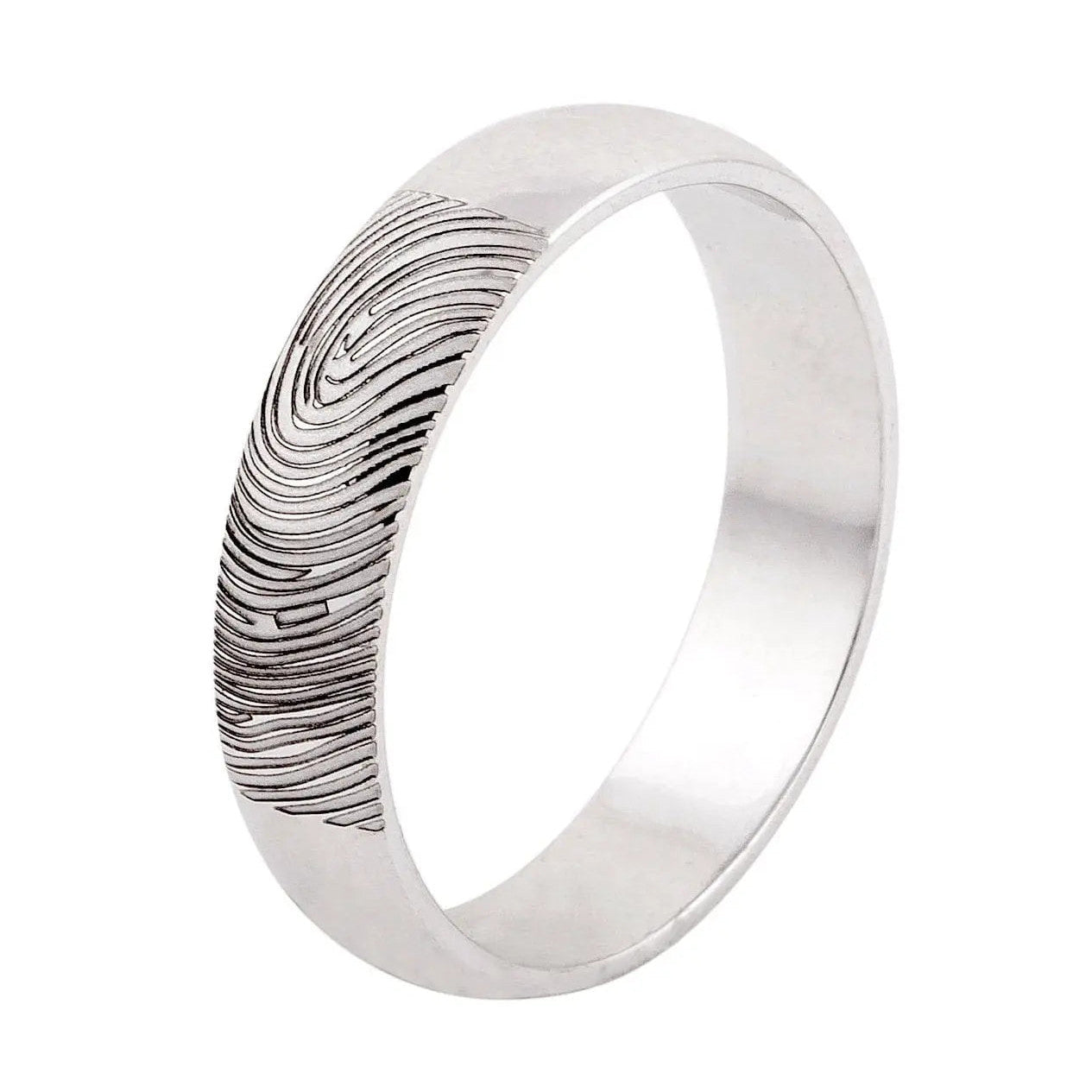 Customized Fingerprint Engraved Platinum Rings for Couples JL PT 270