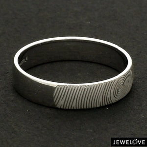 Customized Fingerprint Engraved Platinum Rings for Couples JL PT 270