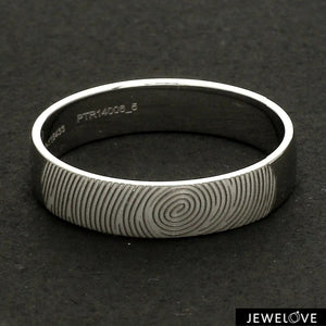 Customized Fingerprint Engraved Platinum Rings for Couples JL PT 270