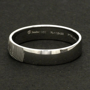 Customized Fingerprint Engraved Platinum Rings for Couples JL PT 270