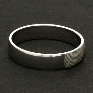 Customized Fingerprint Engraved Platinum Rings for Couples JL PT 270