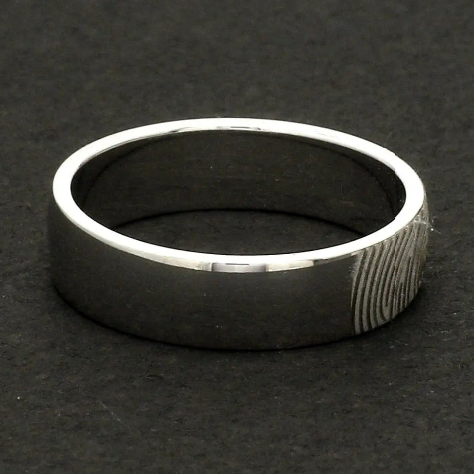 Customized Fingerprint Engraved Platinum Rings for Couples JL PT 270