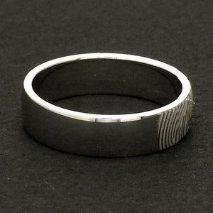 Customized Fingerprint Engraved Platinum Rings for Couples JL PT 270