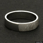 Load image into Gallery viewer, Customized Fingerprint Engraved Platinum Rings for Couples JL PT 270
