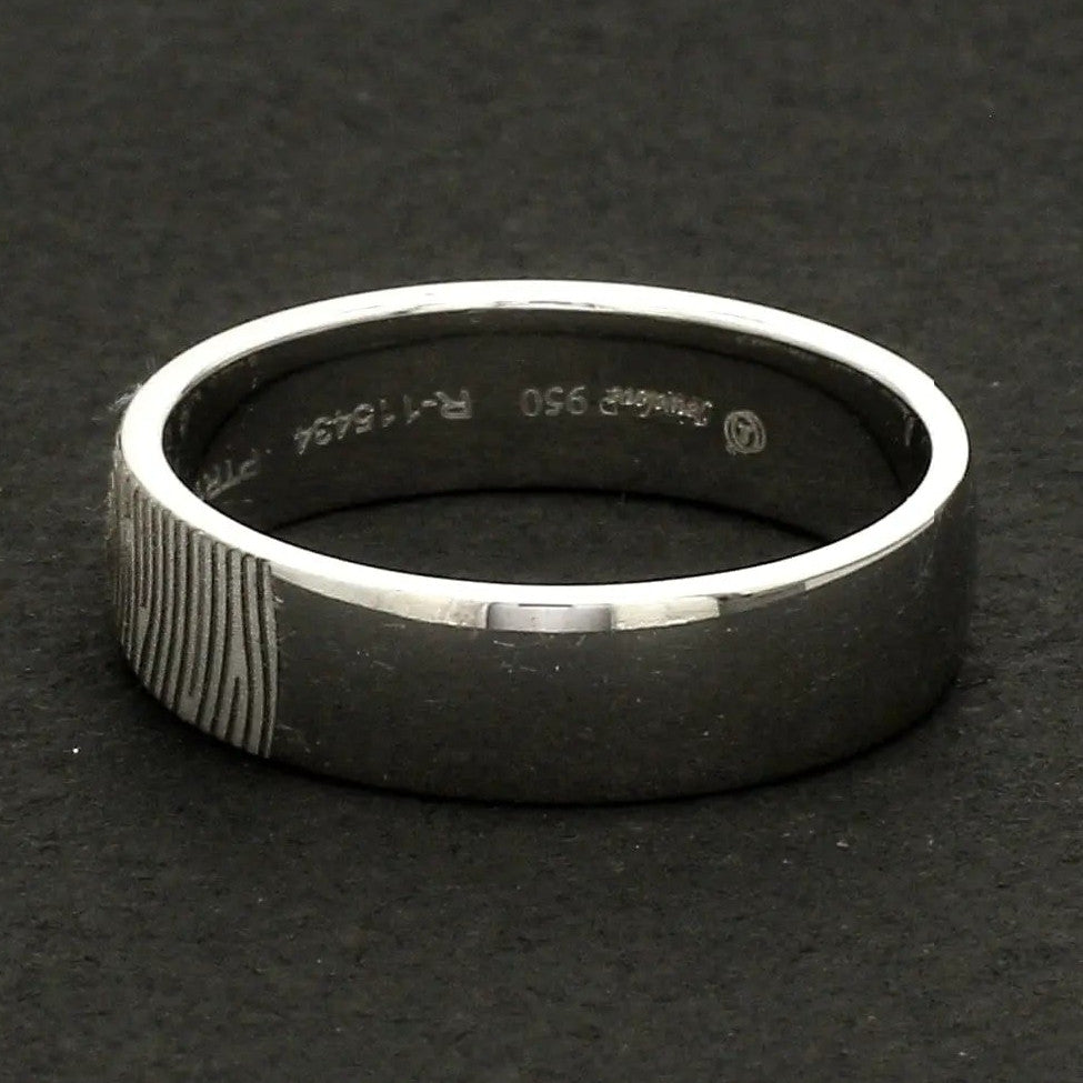 Customized Fingerprint Engraved Platinum Rings for Couples JL PT 270