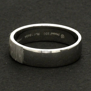 Customized Fingerprint Engraved Platinum Rings for Couples JL PT 270