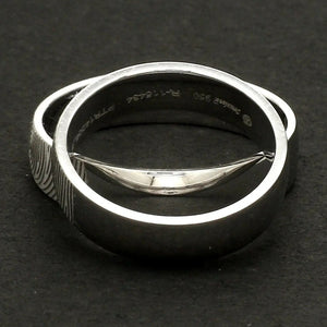 Customized Fingerprint Engraved Platinum Rings for Couples JL PT 270