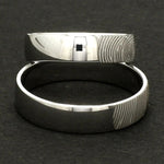 Load image into Gallery viewer, Customized Fingerprint Engraved Platinum Rings for Couples JL PT 270
