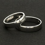 Load image into Gallery viewer, Customized Fingerprint Engraved Platinum Rings for Couples JL PT 270
