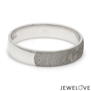Customized Fingerprint Engraved Platinum Rings for Couples JL PT 270