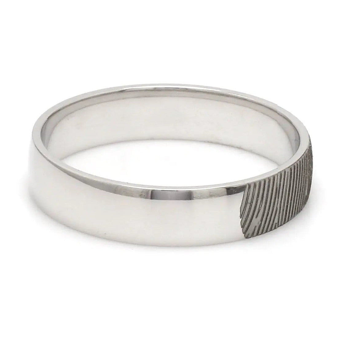 Customized Fingerprint Engraved Platinum Rings for Couples JL PT 270