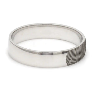 Customized Fingerprint Engraved Platinum Rings for Couples JL PT 270