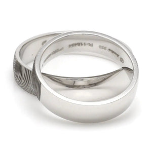 Customized Fingerprint Engraved Platinum Rings for Couples JL PT 270
