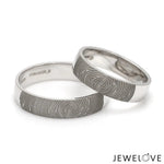 Load image into Gallery viewer, Customized Fingerprint Engraved Platinum Rings for Couples JL PT 270
