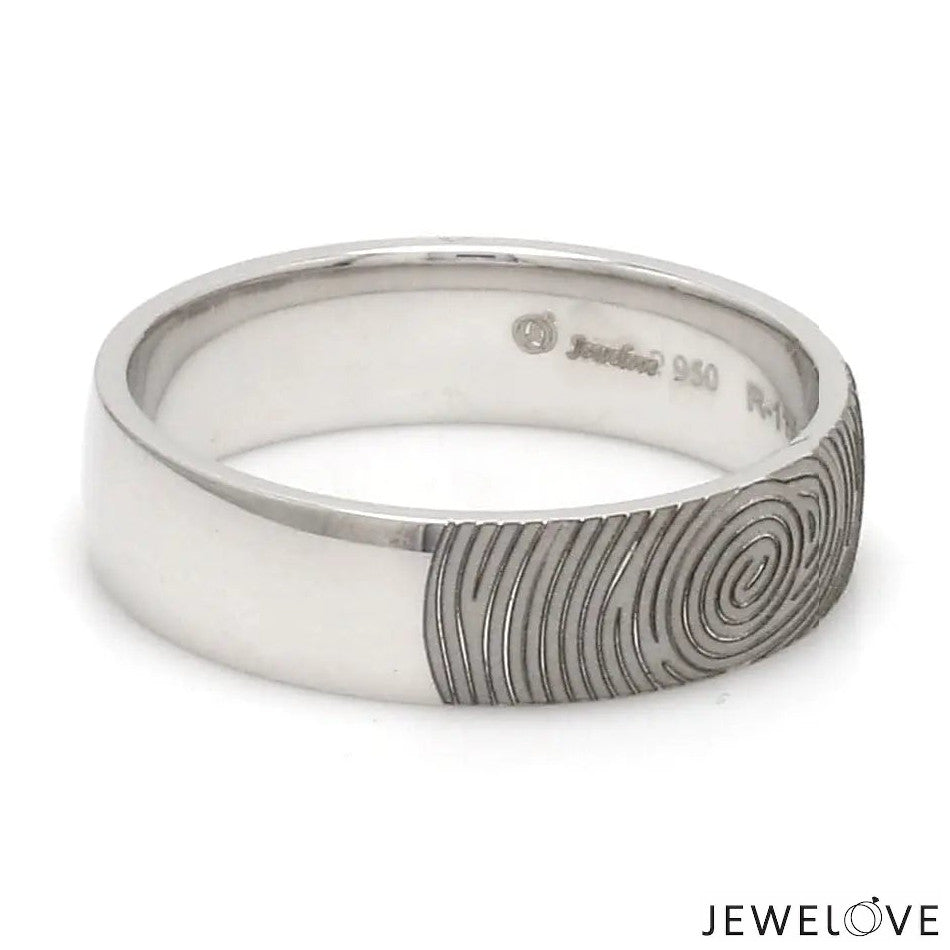 Customized Fingerprint Engraved Platinum Rings for Couples JL PT 270