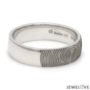 Customized Fingerprint Engraved Platinum Rings for Couples JL PT 270
