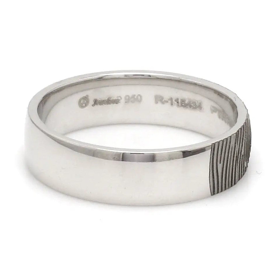 Customized Fingerprint Engraved Platinum Rings for Couples JL PT 270