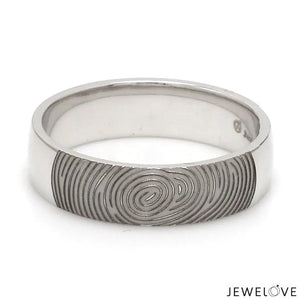 Customized Fingerprint Engraved Platinum Rings for Couples JL PT 270