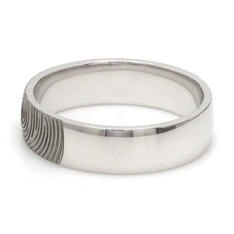 Customized Fingerprint Engraved Platinum Rings for Couples JL PT 270