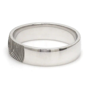 Customized Fingerprint Engraved Platinum Rings for Couples JL PT 270