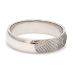 Load image into Gallery viewer, Customized Fingerprint Engraved Platinum Rings with Diamonds for Couples
