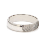 Load image into Gallery viewer, Customized Fingerprint Engraved Platinum Rings with Diamonds for Couples
