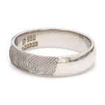 Load image into Gallery viewer, Customized Fingerprint Engraved Platinum Rings with Diamonds for Couples
