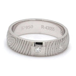 Load image into Gallery viewer, Customized Fingerprint Engraved Platinum Rings with Diamonds for Couples
