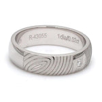 Load image into Gallery viewer, Customized Fingerprint Engraved Platinum Rings with Diamonds for Couples

