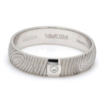Load image into Gallery viewer, Customized Fingerprint Engraved Platinum Rings with Diamonds for Couples

