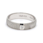Load image into Gallery viewer, Customized Fingerprint Engraved Platinum Rings with Diamonds for Couples
