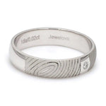 Load image into Gallery viewer, Customized Fingerprint Engraved Platinum Rings with Diamonds for Couples
