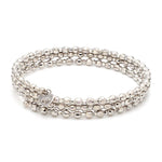 Load image into Gallery viewer, Dazzling Shiny 3-row Japanese Platinum Bracelet for Women with Diamond Cut Balls JL PTB 721
