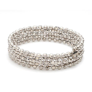Dazzling Shiny 5-line Japanese Platinum Bracelet for Women with Diamond Cut Balls JL PTB 720