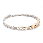 Load image into Gallery viewer, Dazzling Shiny Flexible Japanese Platinum &amp; Rose Gold Bracelet for Women JL PTB 719

