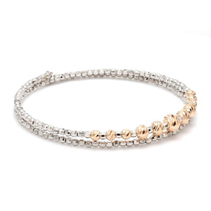 Dazzling Shiny Flexible Japanese Platinum & Rose Gold Bracelet for Women JL PTB 719