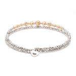 Load image into Gallery viewer, Dazzling Shiny Flexible Japanese Platinum &amp; Rose Gold Bracelet for Women JL PTB 719
