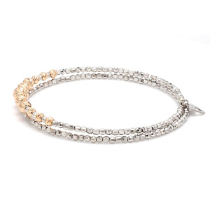 Dazzling Shiny Flexible Japanese Platinum & Rose Gold Bracelet for Women JL PTB 719